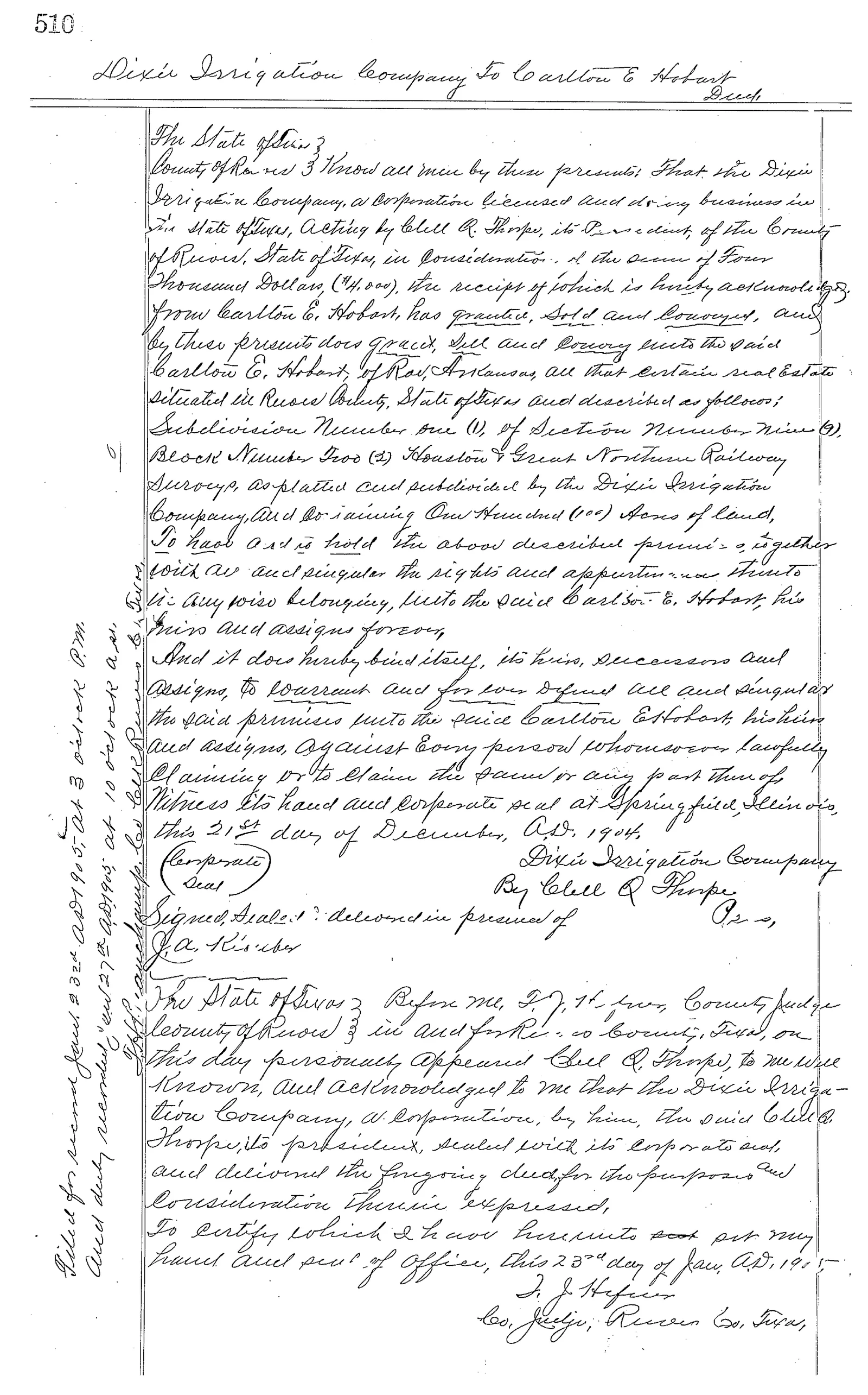 Dixie Irrigation Co - Recorded Deed (Doc #24620296)